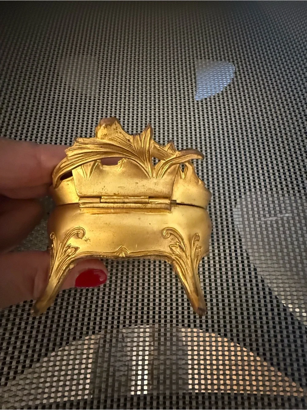 Ornate Gold-Tone Decorative Jewelry Box - Vintage